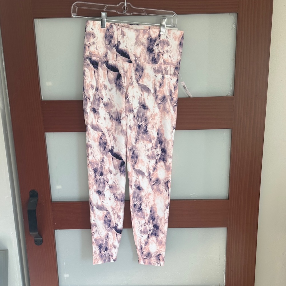 Old Navy Powersoft Pink and Purple Tie-Dye Leggings